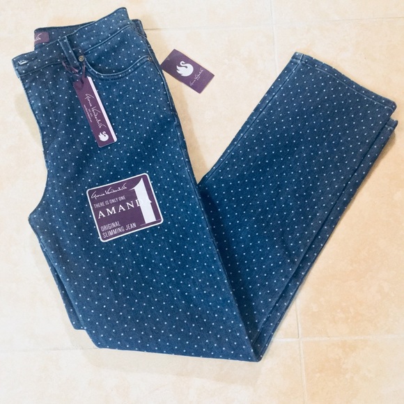 Gloria Vanderbilt Denim - Gloria Vanderbilt Slimming Denim Polka Jeans 8P